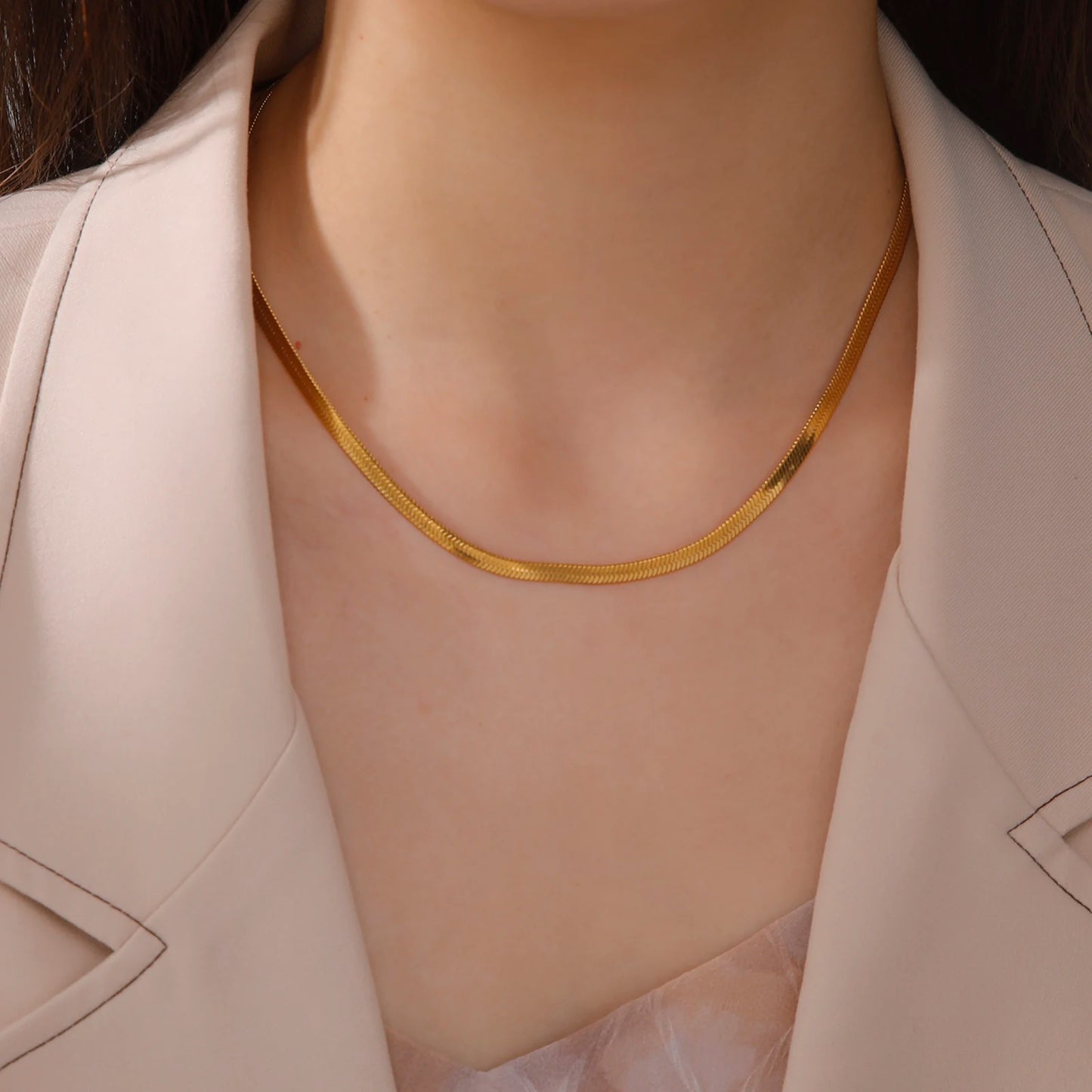 Luxeuria Luxe Snake Chain Necklace – Stainless Steel Gold or Silver
