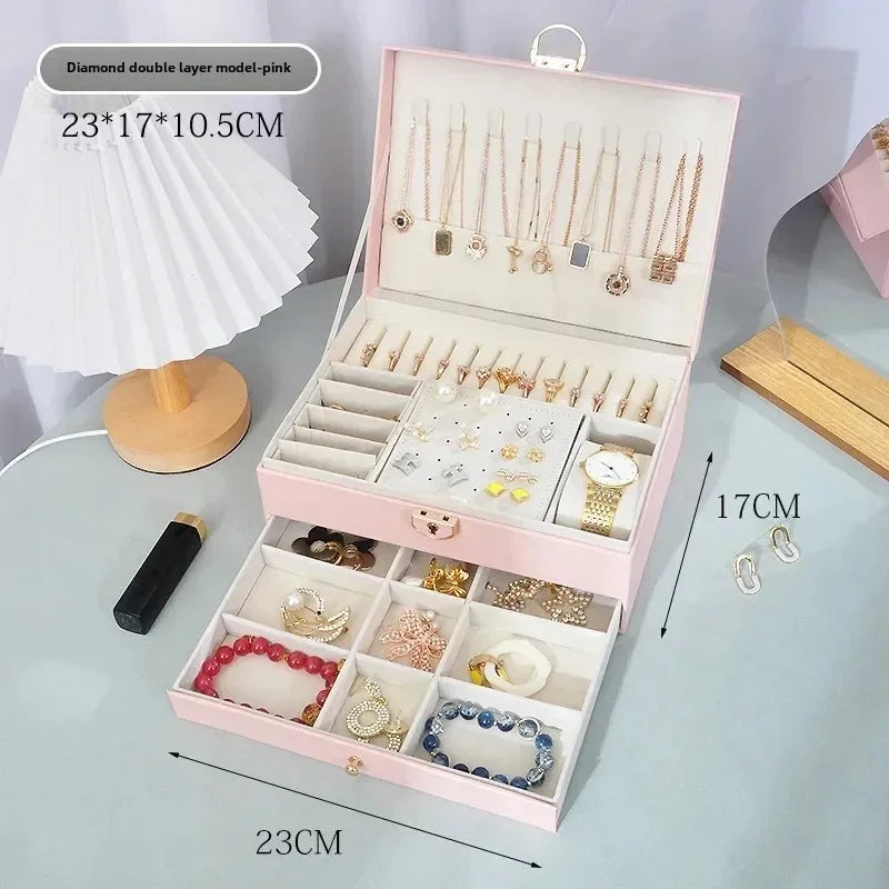Luxeuria Luxe Diamond Shaped Lockable Jewelry Drawer