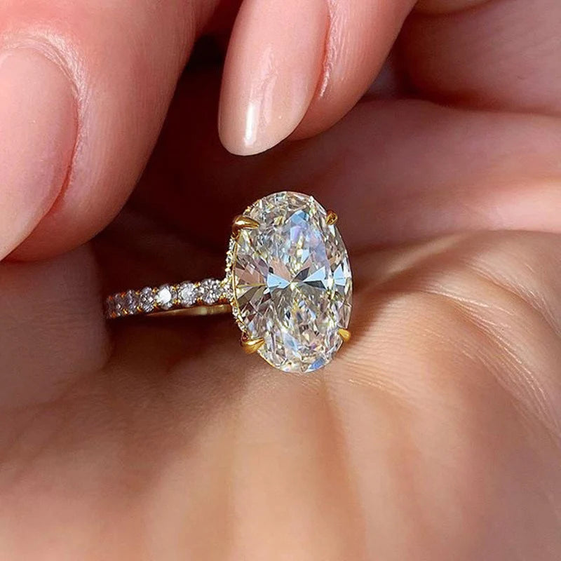Luxeuria Luxe Oval CZ Ring with Prong Setting