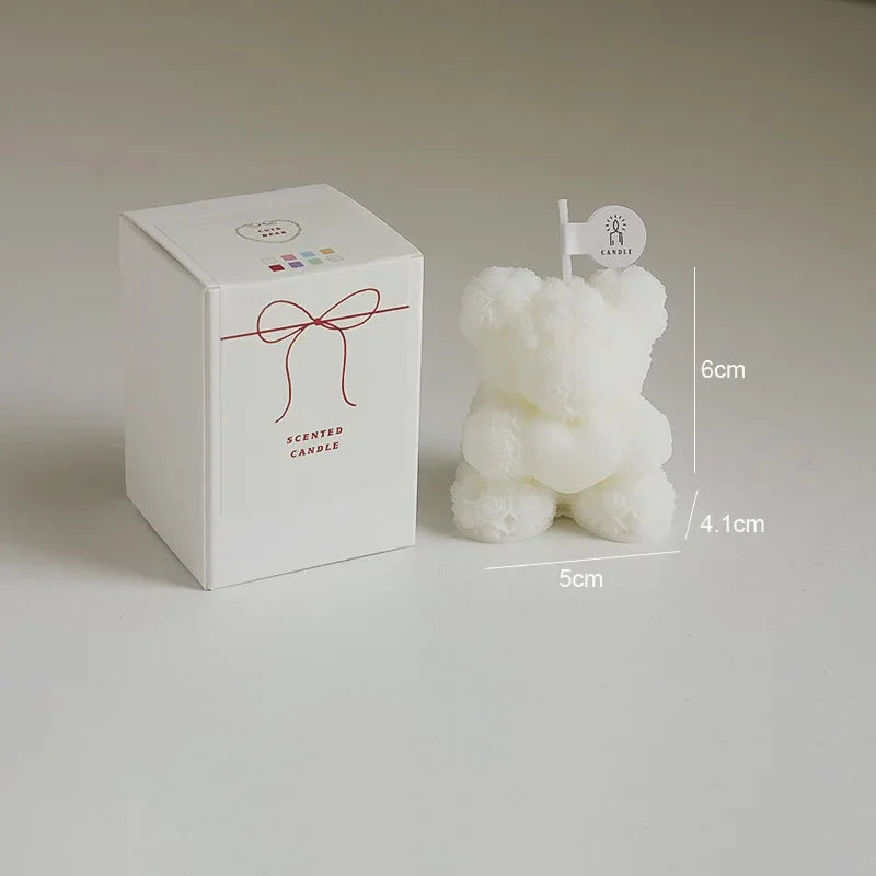 Rose Bear Soy Wax Scented Candle – Romantic Gift Candle