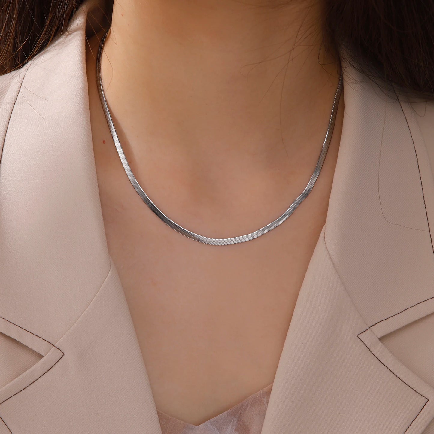 Luxeuria Luxe Snake Chain Necklace – Stainless Steel Gold or Silver