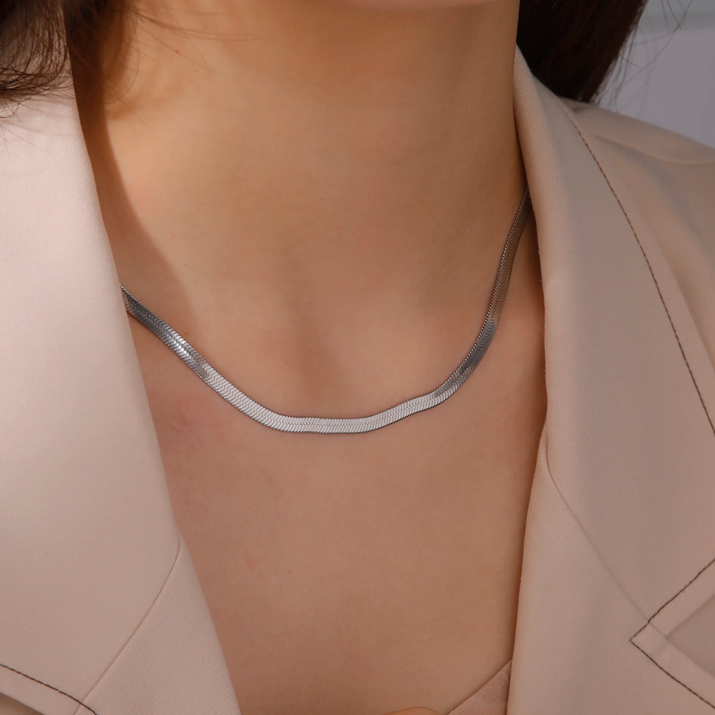 Luxeuria Luxe Snake Chain Necklace – Stainless Steel Gold or Silver