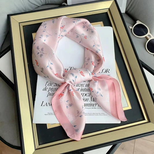 Floral Print Silk-Feel Bandana Collection