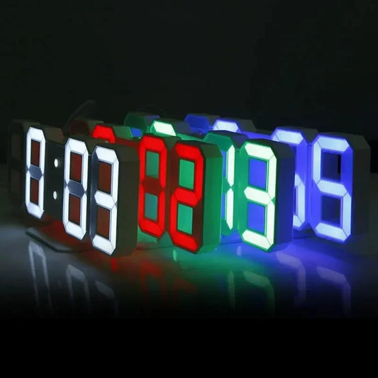 LED Digital Wall Clock with Temperature & Alarm
