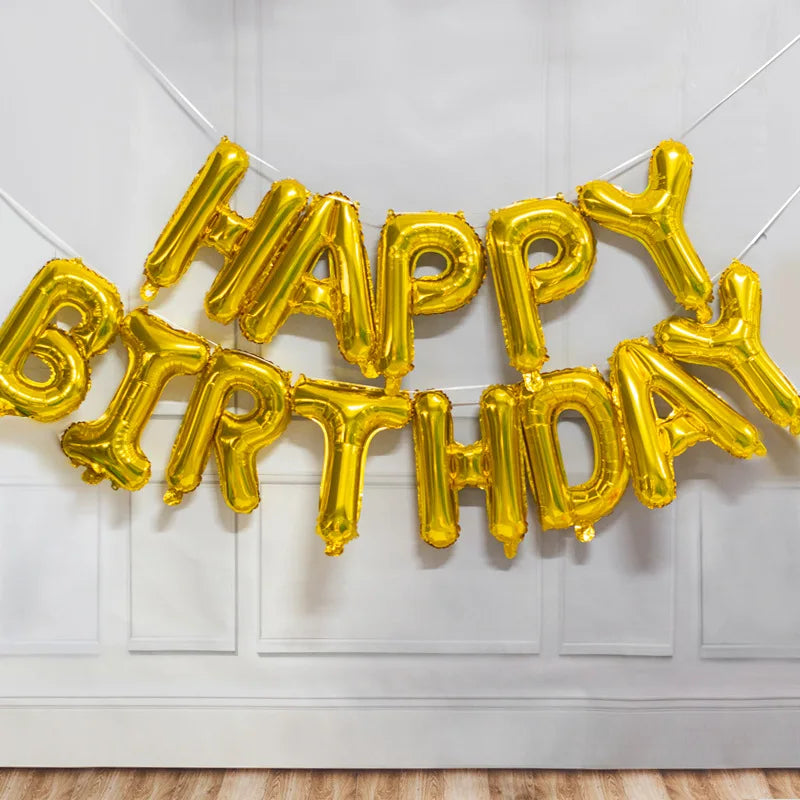 Assorted Foil Birthday Balloon Set – 13 Pieces