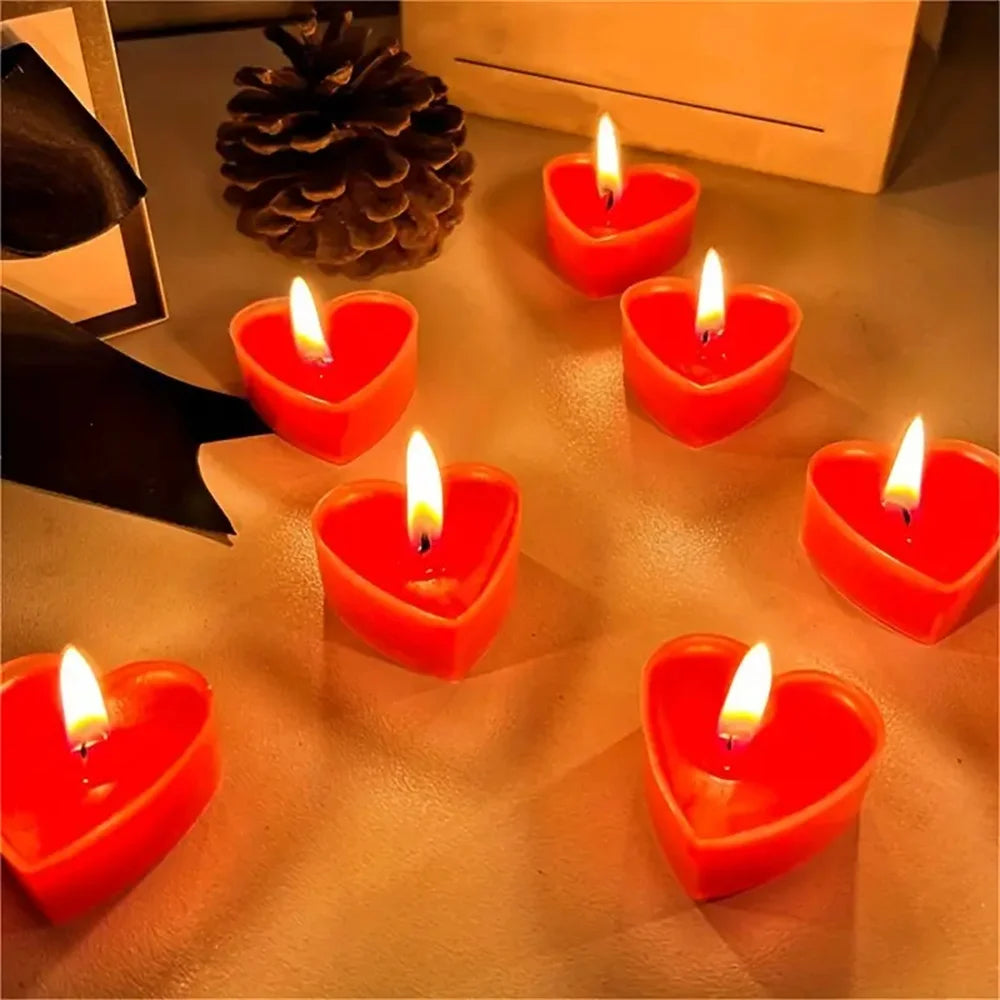 Heart-Shaped Scented Tea Light Candle Set – 9pcs