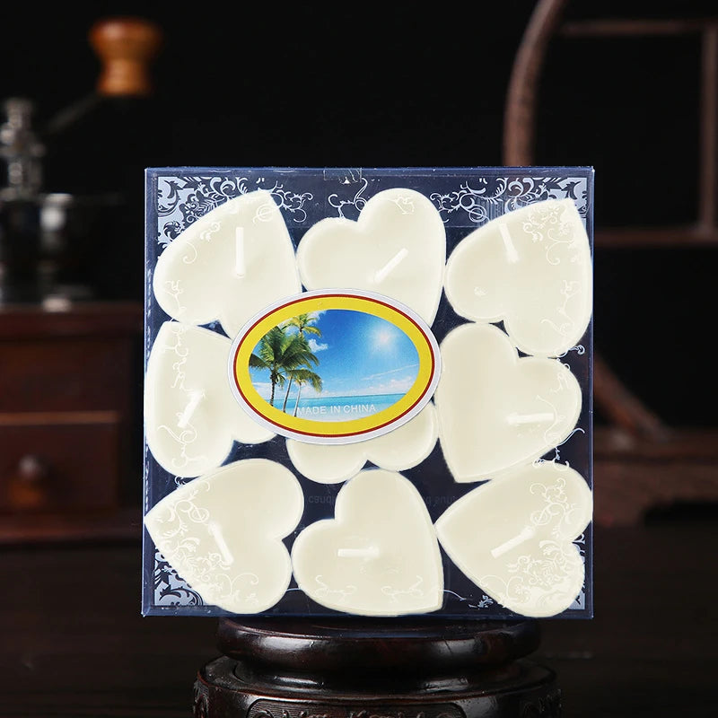 Heart-Shaped Scented Tea Light Candle Set – 9pcs