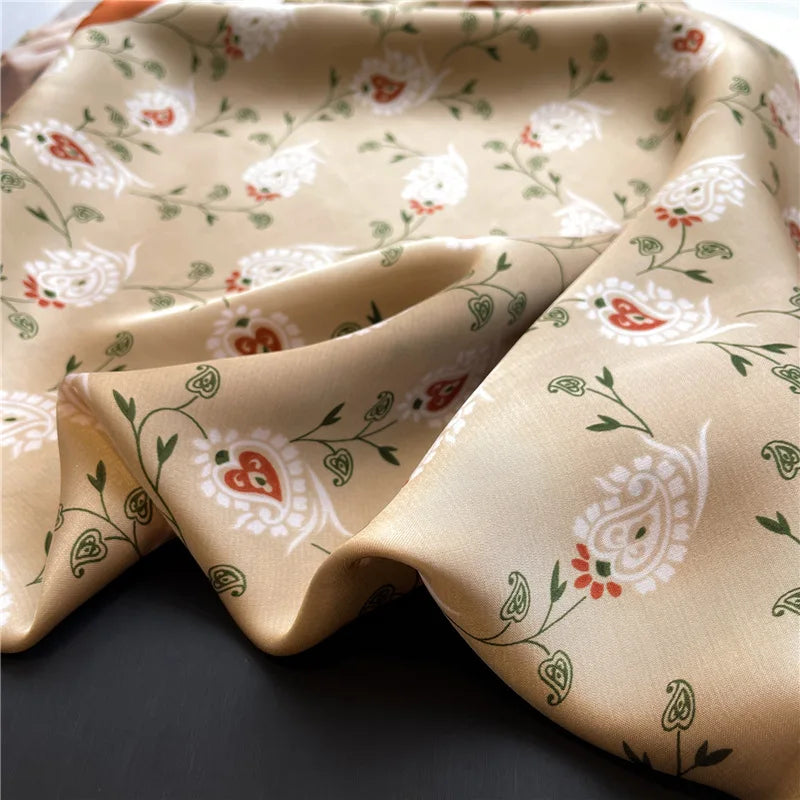 Floral Print Silk-Feel Bandana Collection