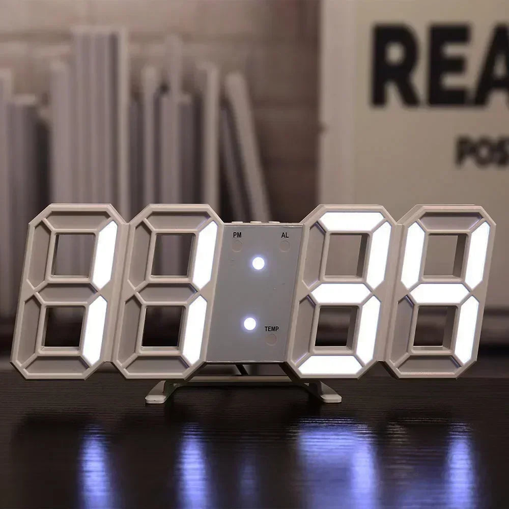 LED Digital Wall Clock with Temperature & Alarm
