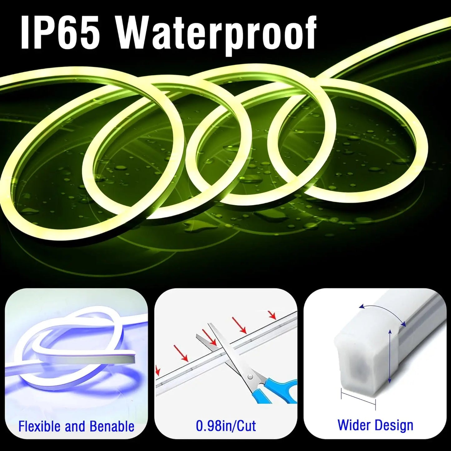 RGB Neon LED Light Strip – Waterproof, Music Sync, APP & Remote Control for Indoor & Outdoor Decor