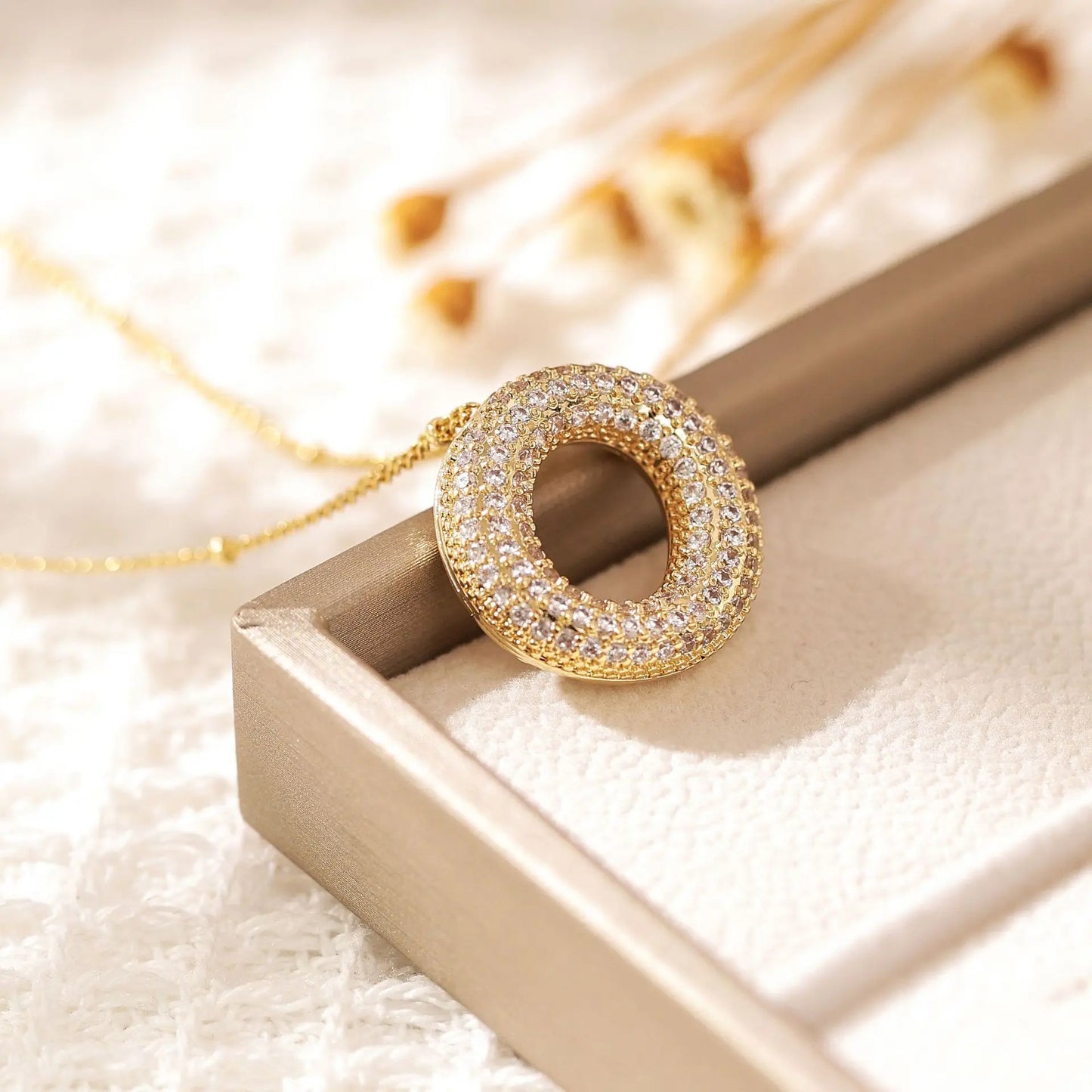 Luxeuria Luxe A–Z Balloon Letter Pendant Necklace – Gold Zircon