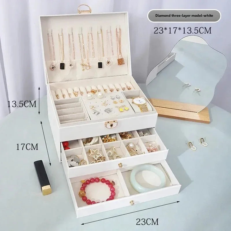 Luxeuria Luxe Diamond Shaped Lockable Jewelry Drawer
