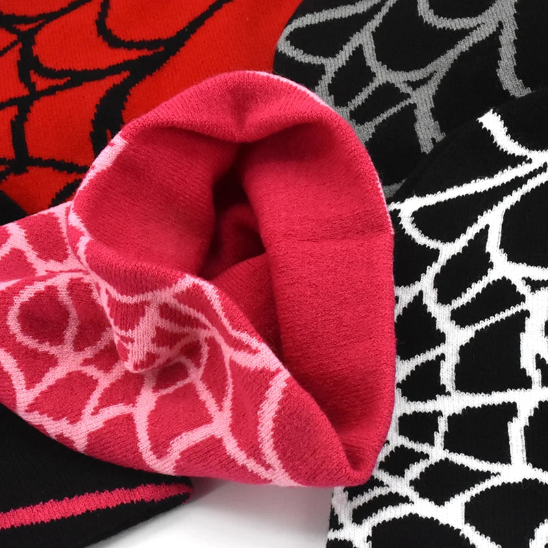 Y2K Gothic Spider Knit Beanie