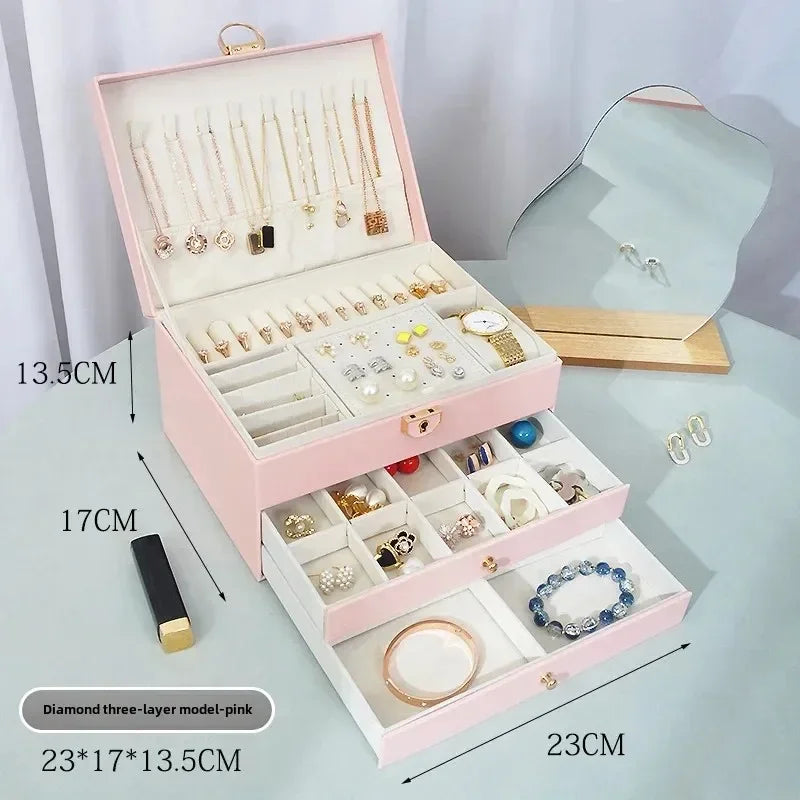 Luxeuria Luxe Diamond Shaped Lockable Jewelry Drawer