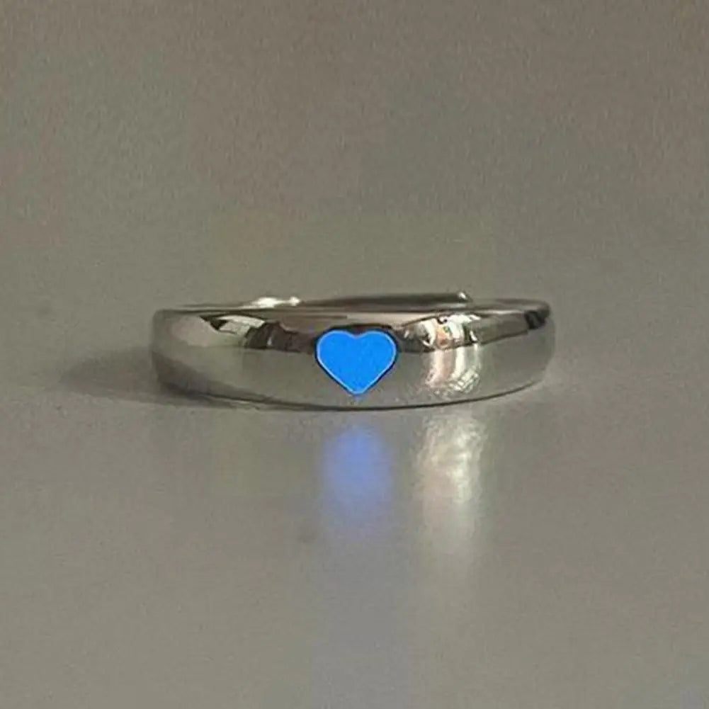 Luxeuria Luxe Glow-in-the-Dark Heart Ring – Adjustable
