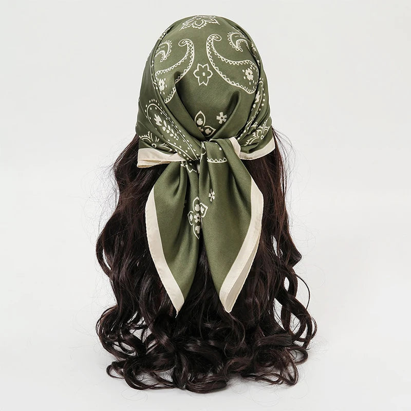 Luxury Floral Satin Square Bandana Collection
