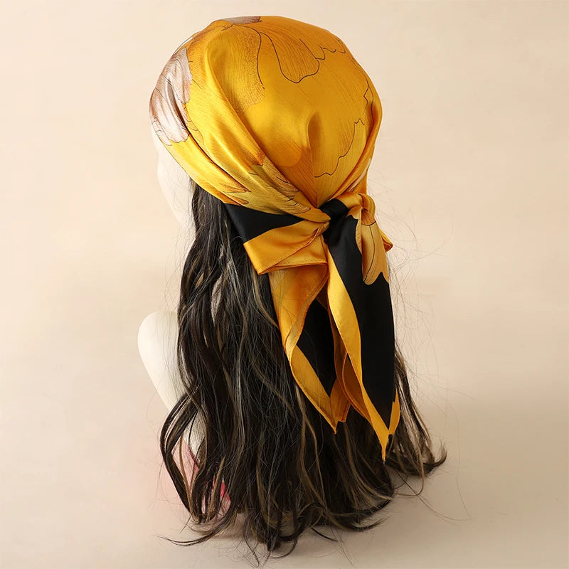 Luxury Floral Satin Square Bandana Collection