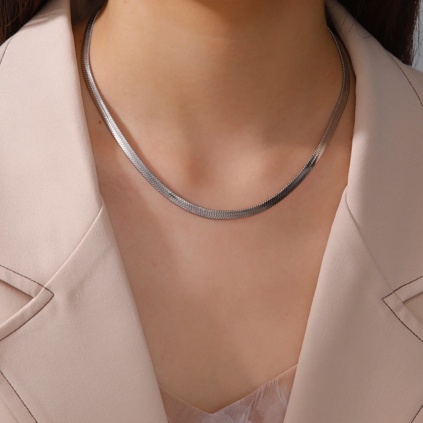 Luxeuria Luxe Snake Chain Necklace – Stainless Steel Gold or Silver