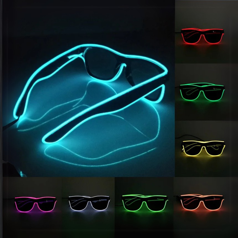 LED Light-Up Party Glasses – Glowing Rave & Festival Sunglasses