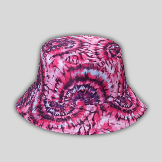 Trippy Purple Reversible Dome Bucket Hat – Casual Letter Print Edition