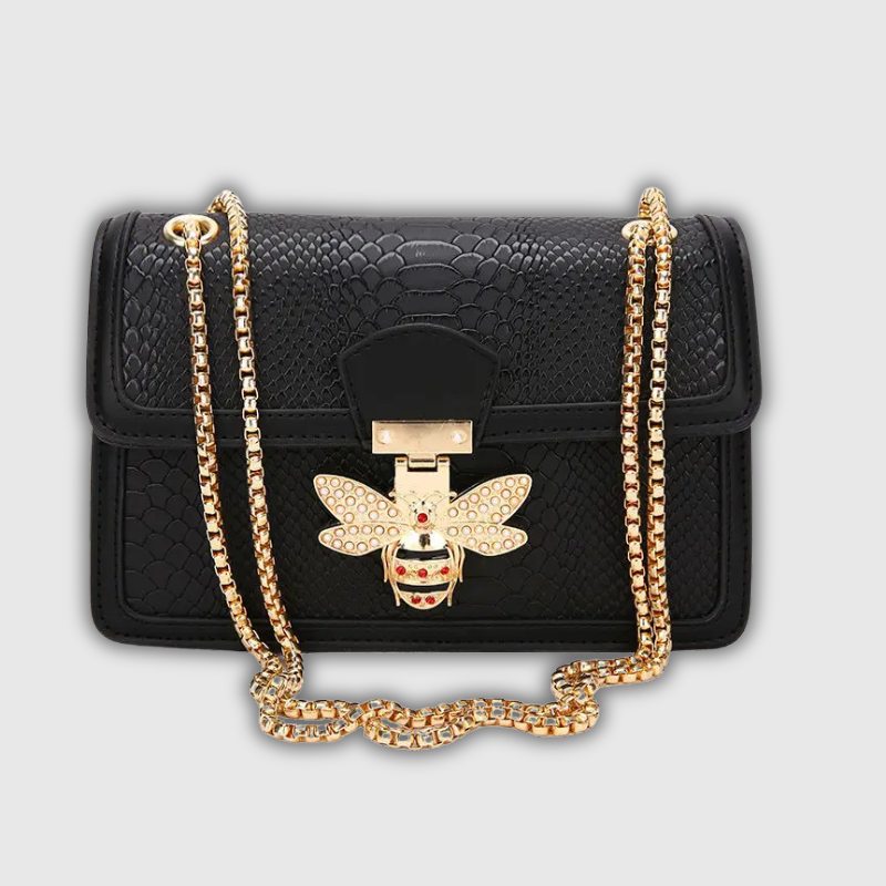 Luxeuria Luxe CrocCharm Bee Lock Leather Crossbody & Tote Bag