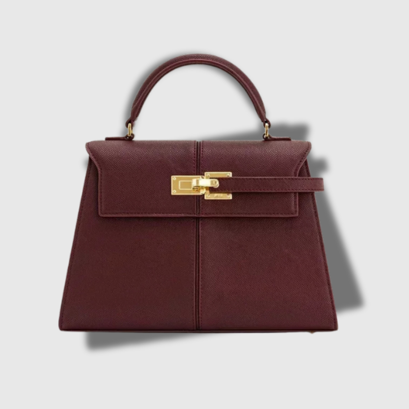 Luxeuria Luxe Elise Designer Crossbody - High-End Burgundy Leather Handbag