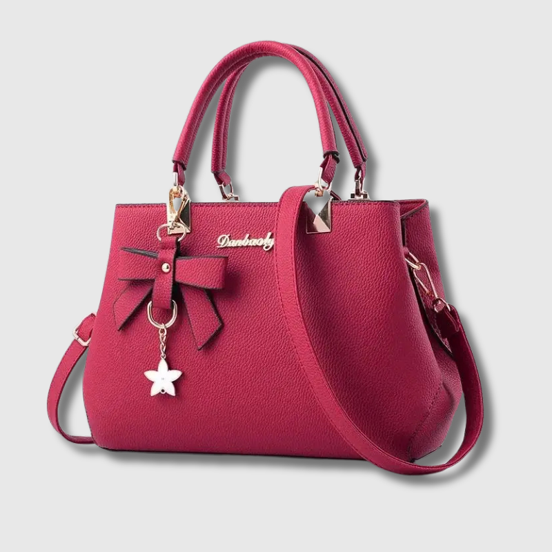 Luxeuria Luxe Elegant Messenger Tote with Floral Pendant
