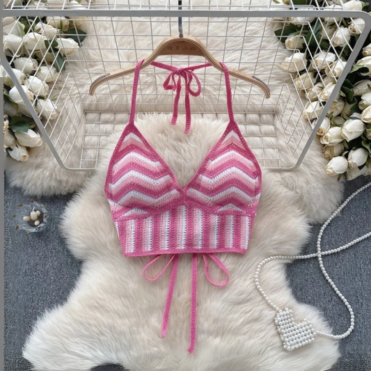 Boho Chic Crochet Halter Top – Women's Summer Beachwear - Collection