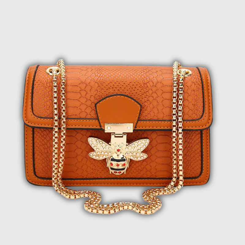 Luxeuria Luxe CrocCharm Bee Lock Leather Crossbody & Tote Bag