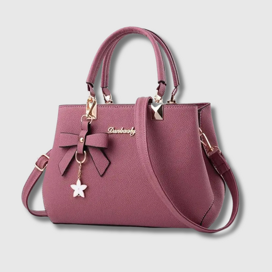 Luxeuria Luxe Elegant Messenger Tote with Floral Pendant