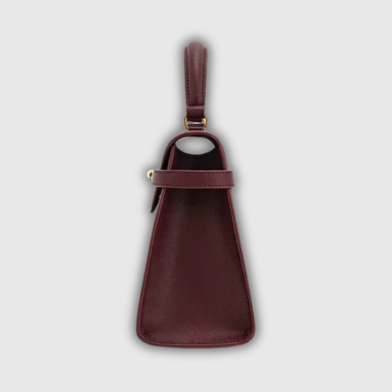 Luxeuria Luxe Elise Designer Crossbody - High-End Burgundy Leather Handbag