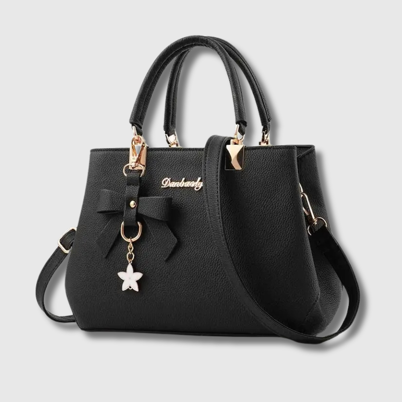 Luxeuria Luxe Elegant Messenger Tote with Floral Pendant