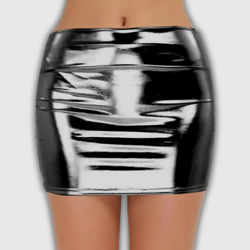 Shiny PU Leather Mini Skirt