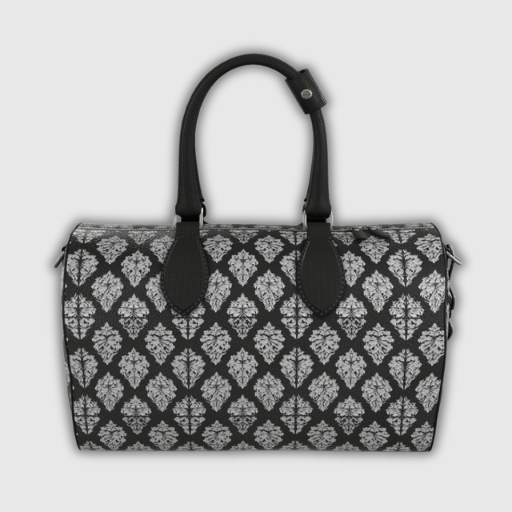 Luxeuria Luxe Premium Nappa Leather Duffle Bag – Black & Gray Patterned, Small & Large Sizes