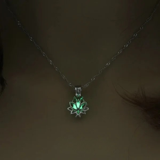 Luxeuria Luxe Glowing Moon Lotus Pendant Necklace