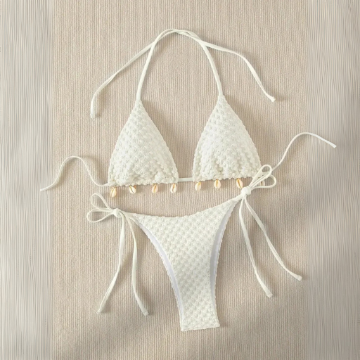 Brazilian Bandage Triangle Bikini Set – Black or White