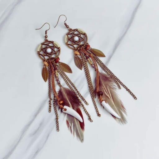 Luxeuria Luxe Boho Dreamcatcher Tassel Earrings