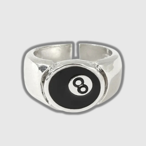 Luxeuria Luxe Black 8-Ball Statement Ring