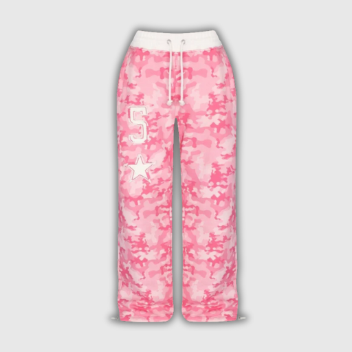 Y2K Pink Camouflage 1+2-Piece Set – Short Zip Hoodie and Sports Pants