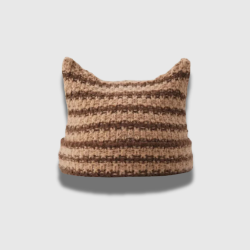 Harajuku Devil Striped Cat Ear Beanie