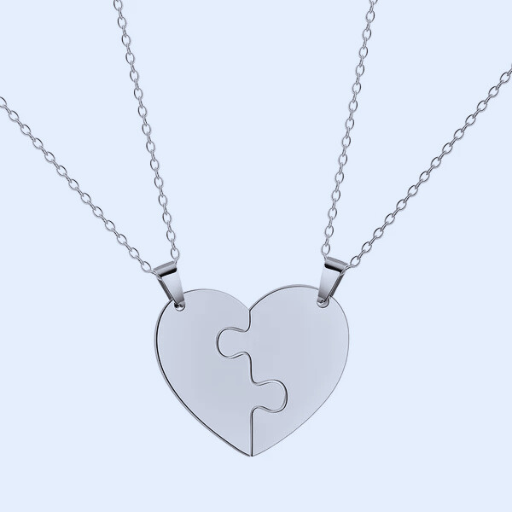 Luxeuria Luxe Love Heart Puzzle Pendant Necklace Set