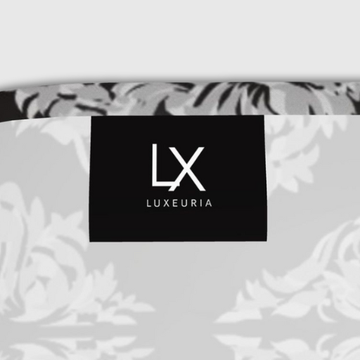 Luxeuria Designer Silk & Twill Bandana – Black & Elegant Gray Pattern