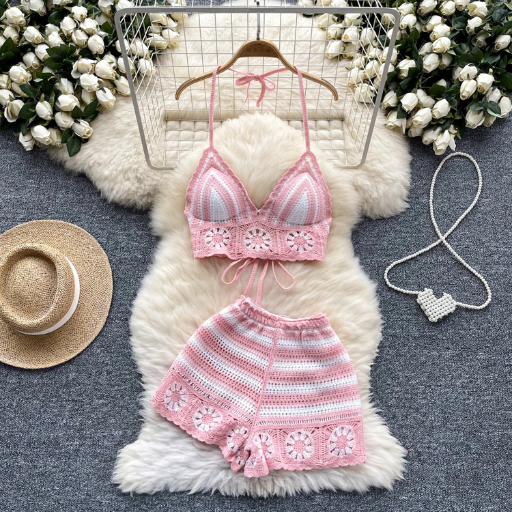 Tulum Knit Lace-Up 2pc Beach Set