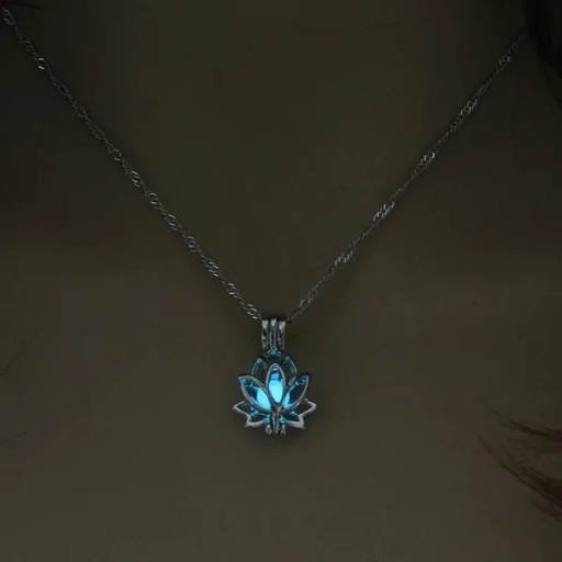 Luxeuria Luxe Glowing Moon Lotus Pendant Necklace