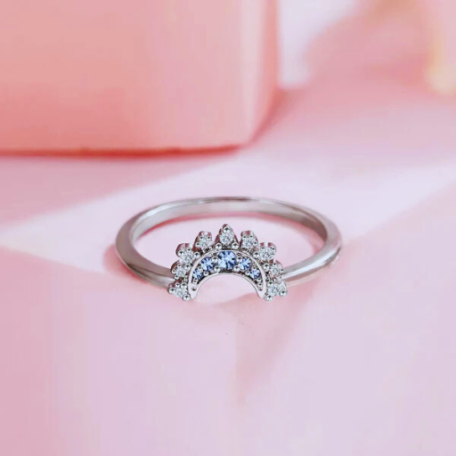 Luxeuria Luxe Silver Sun & Moon Couple Ring Set