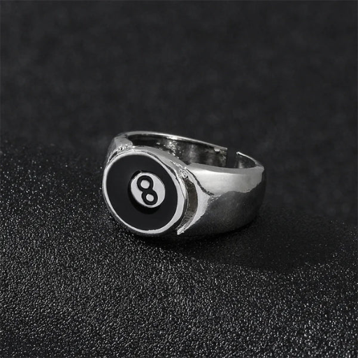 Luxeuria Luxe Black 8-Ball Statement Ring
