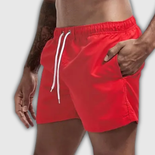 Men’s Printed Quick-Dry Swim Shorts with Pockets