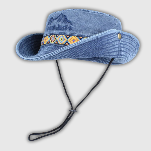 Embroidered Vintage Bucket Hat – Foldable Cotton Sun Cap for Men & Women