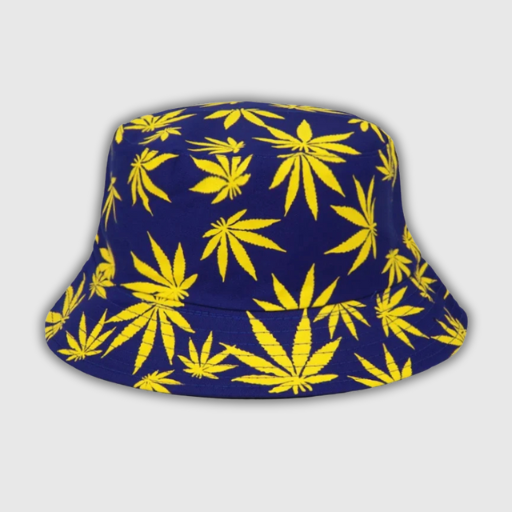 Weed Print Bucket Hat – Unisex Summer/Autumn Festival Cap - Multicolour Bucket Hat