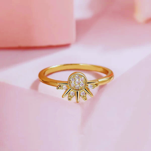 Luxeuria Luxe Silver Sun & Moon Couple Ring Set
